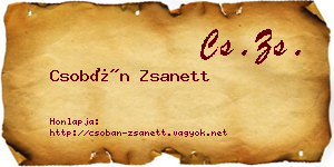 Csobán Zsanett névjegykártya