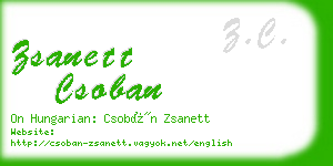 zsanett csoban business card